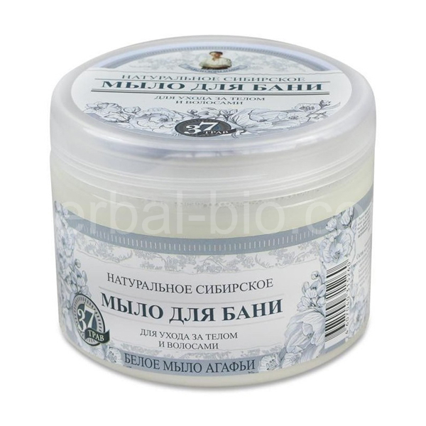 Agafia 3v1: Siberian white soap with 37 herbs and goat milk 500ml