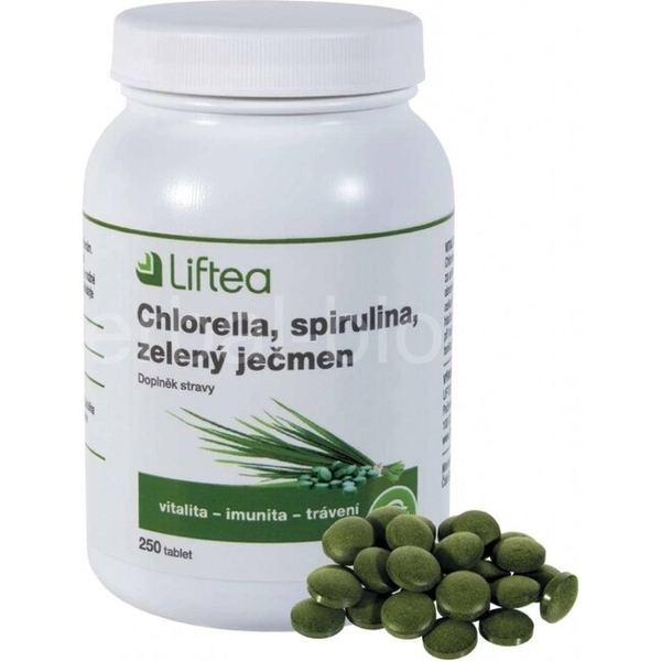 Chlorella Spirulina and green barley 250 tablets LIFTEA