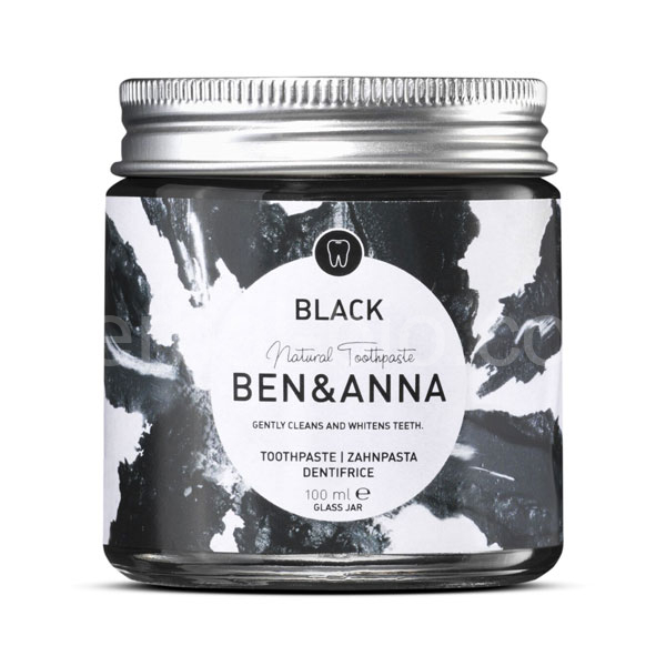 Black toothpaste Benn & Anna in glass ZERO WASTE 100ML