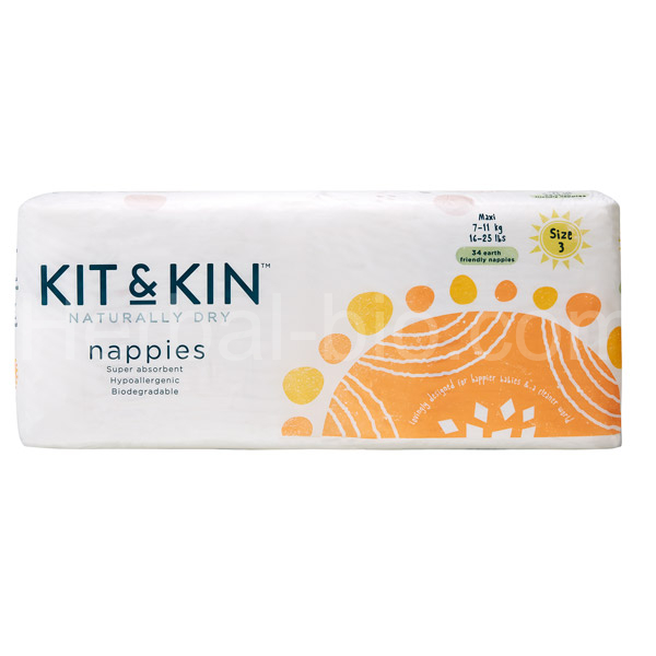 Eco single-use nappies KIT&KIN 3 (7-11kg) 34pcs