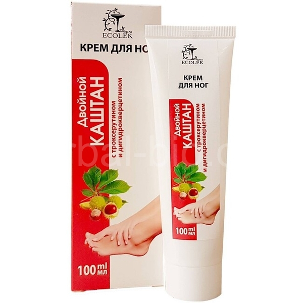 Cream for Feet, Blood Vessels with Chestnut, Gingko, Troxerutin, Dihydroquercetin, Wormwood 100ml+-4ml 