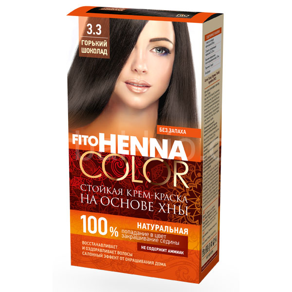 Henna Creamy Hair Dye 3.3 DARK CHOCOLATE 115ml Fitokosmetic