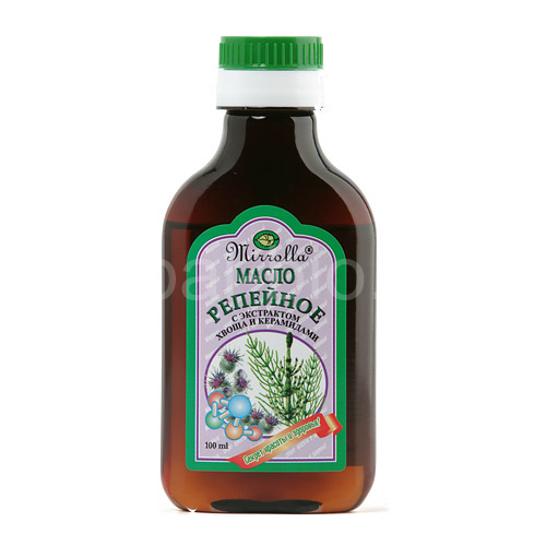 Burdock (Arctium) oil with horsetail (Equisetum) and ceramides 100ml Mirrolla
