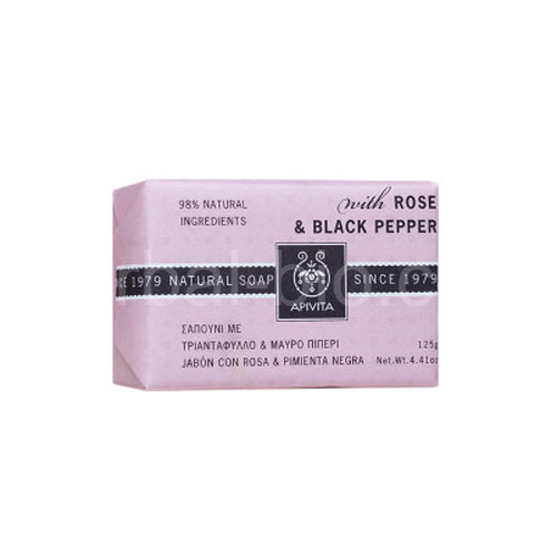 Soap with black pepper and rose APIVITA 125g