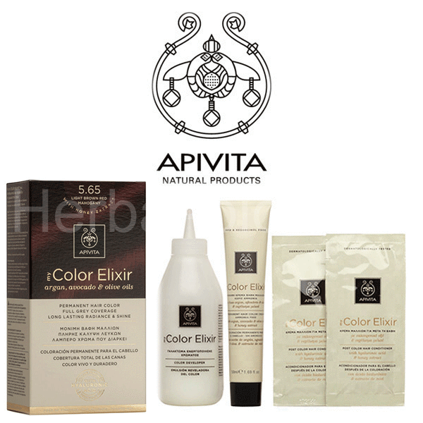 Natural color 5.65 brown red mahogany ELIXIR APIVITA