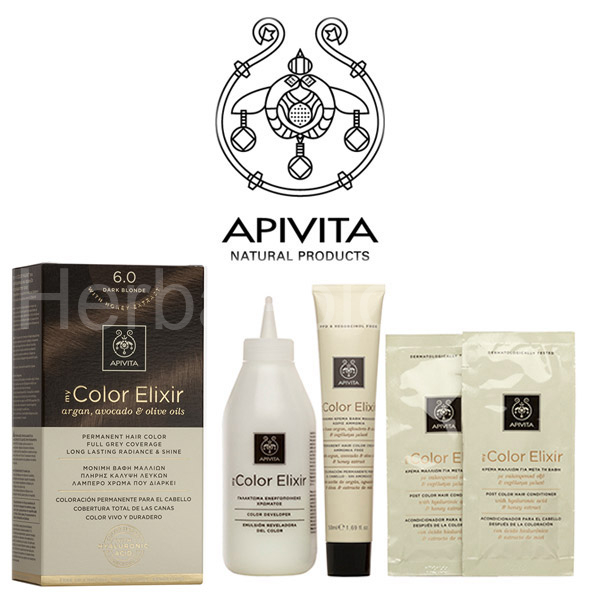 Natural color 6.0 dark blond APIVITA very ELIXIR
