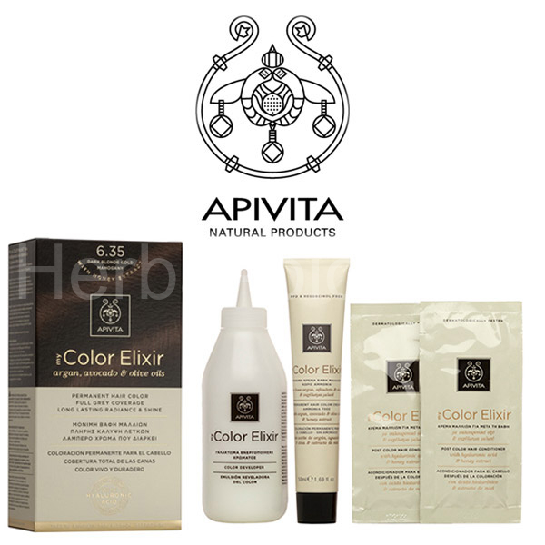 Natural color brown Golden blond APIVITA 6.35 ELIXIR