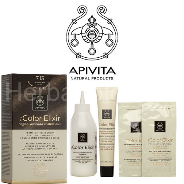 Natural color dark blonde gold ELIXIR APIVITA 7.13 Heron