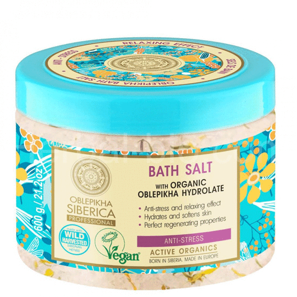 Sea buckthorn anti-stress salt for bath 600g NS OBLEPIKHA SIBERICA