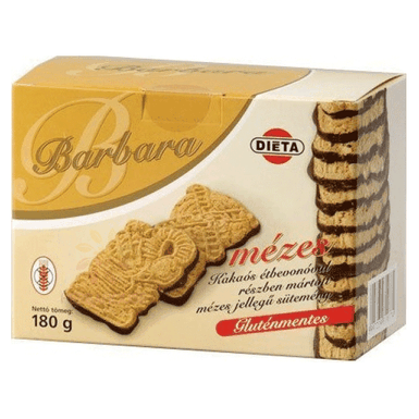 Gluten-free Honey biscuits semi-soaved in dark chocolate 180g Barbara 