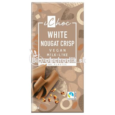 White nougat crisp Bio chocolate 80g iChoc