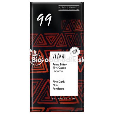 BIO dark chocolate VIVANI 99% with coconut sugar 80g