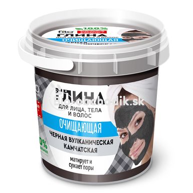 Volcanic black clay from Kamchatka "Cleansing" on face, body and hair 155ml FITOCOSMETIC