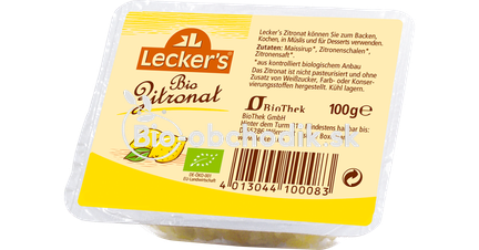 Lemon zest candied organic 100g Lecker