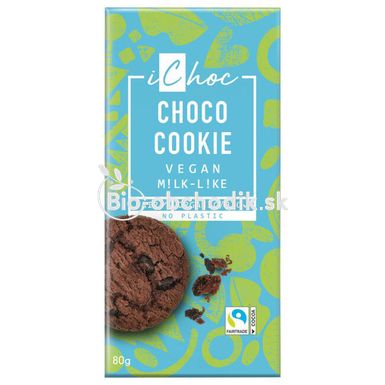 Vegan Bio Chocolate with Cocoa-Cookies 80g iChoc