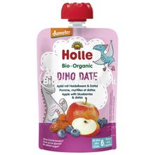 Baby food "DINOsaurus DATE" Apple / Blueberries / Dates 100g Holle