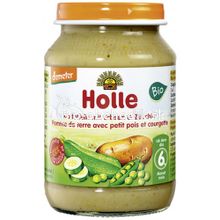 Fruit puree potato, peas and courgette from 6m Holle 190g